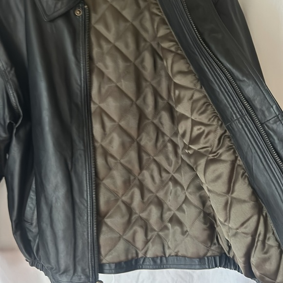 Men’s Network Appliance Leather Bomber Jacket - Picture 6 of 8